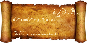 Örmény Merse névjegykártya